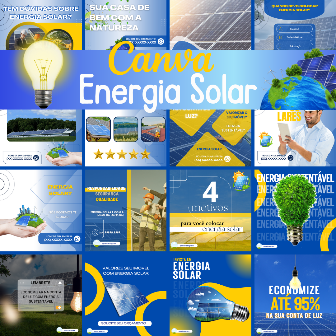 Canva ENERGIA SOLAR Artes Para As Suas Redes Sociais